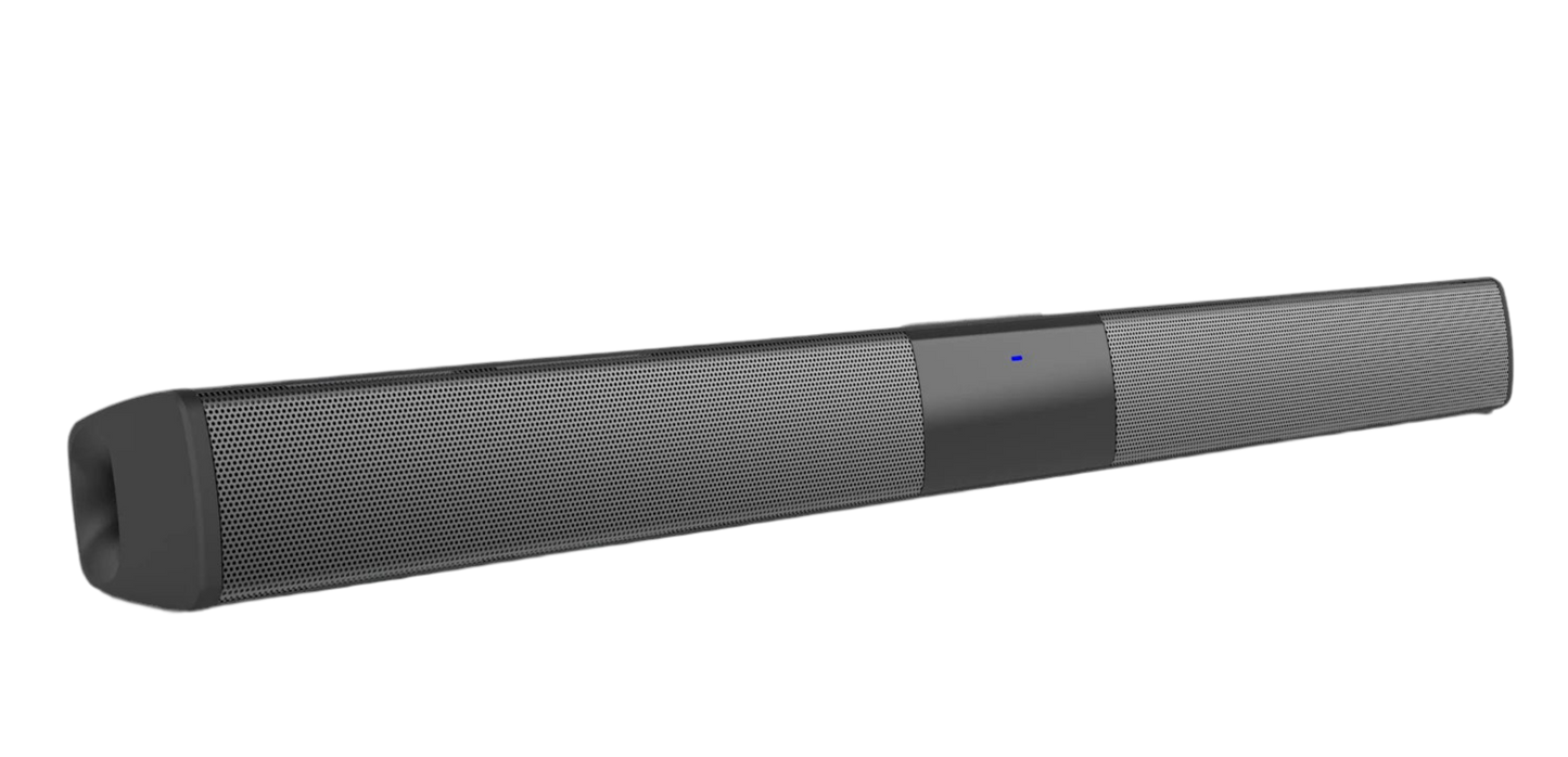 Barra de Sonido Bluetooth 5.3 Estéreo 2.0 – Con Control Remoto, RCA y Batería Recargable