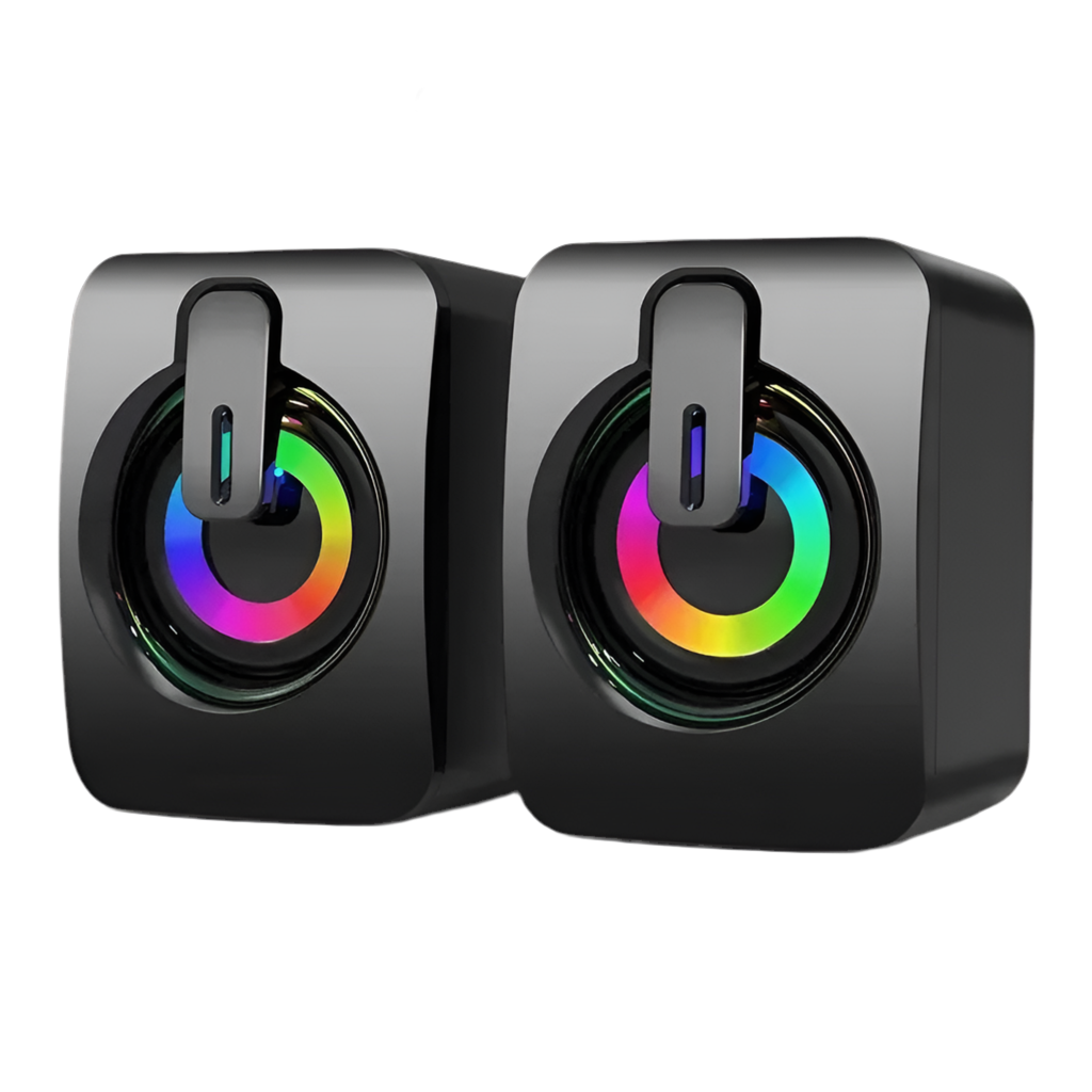 Altavoces gaming con luces LED