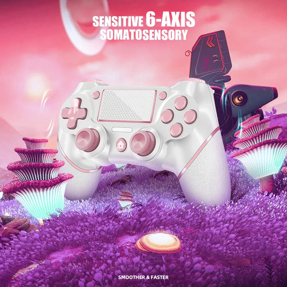 Mando Inalámbrico AceGamer Rosa para PS4