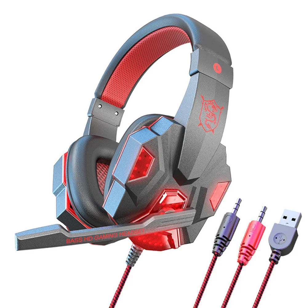 Auriculares Pro Gamer LED 3D