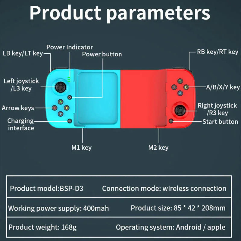 Controlador Inalámbrico Retráctil BT 5.0