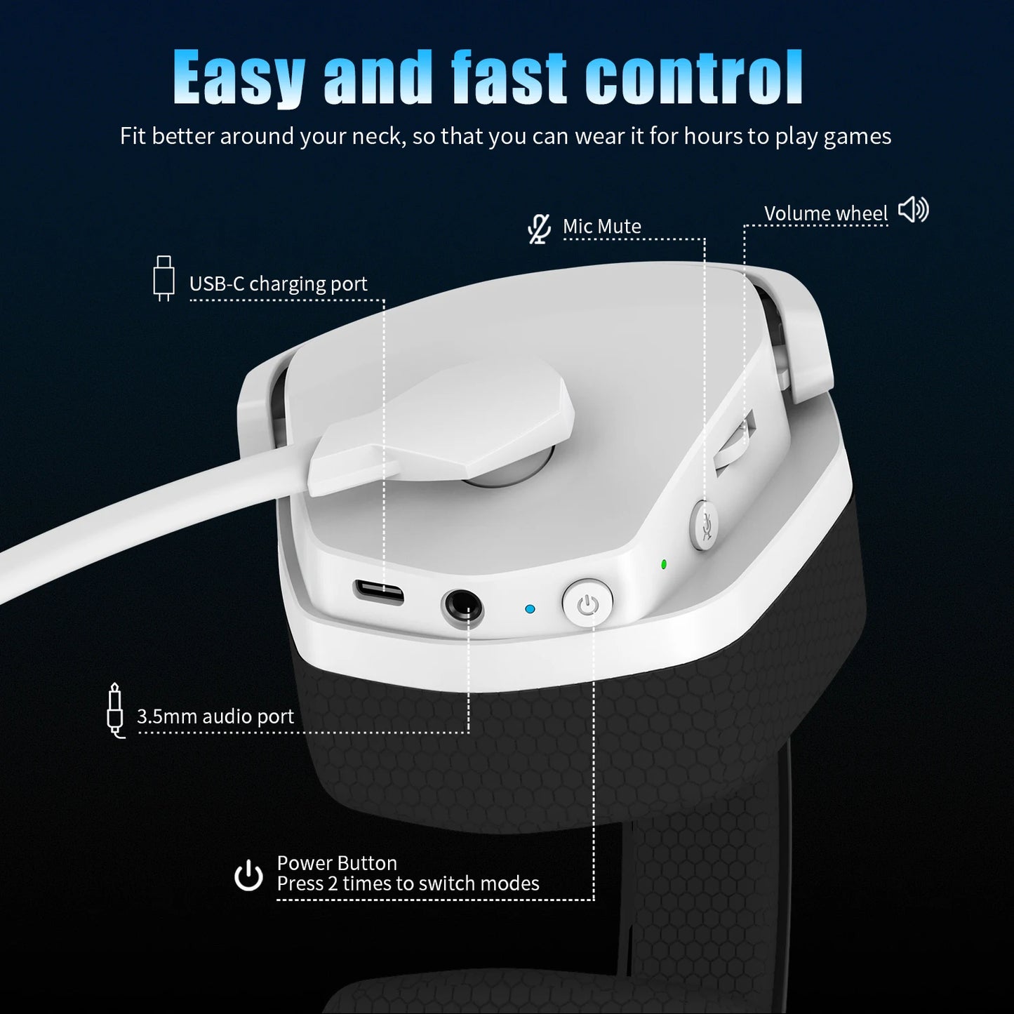 NUBWO G06 -Cascos inalámbricos con micrófono para PS5, PS4, PC, Mobile, Switch