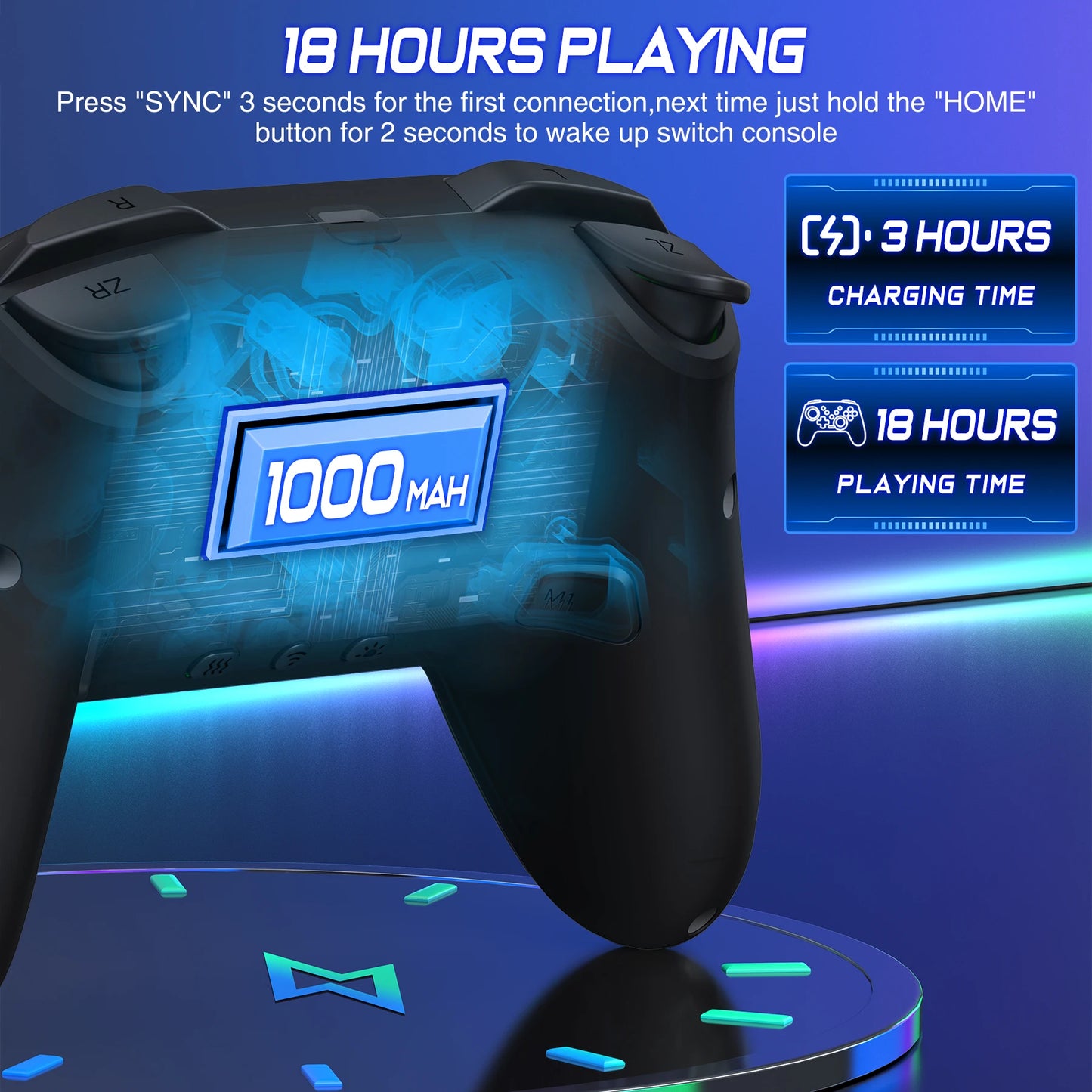 Mando Pro Inalámbrico BEBONCOOL para Switch