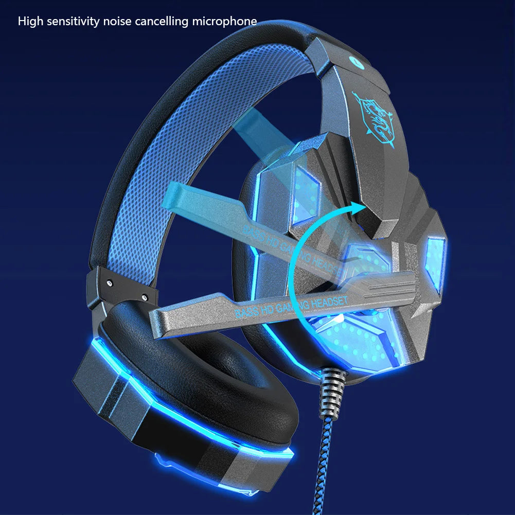 Auriculares Pro Gamer LED 3D