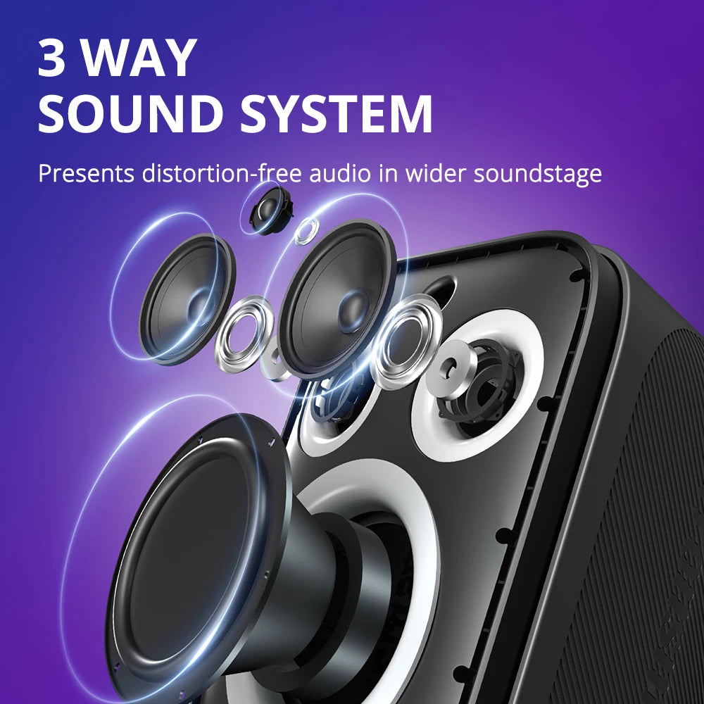 Altavoz Bluetooth Karaoke Tronsmart Halo 200 – 120W con Micrófono y Entrada de Guitarra