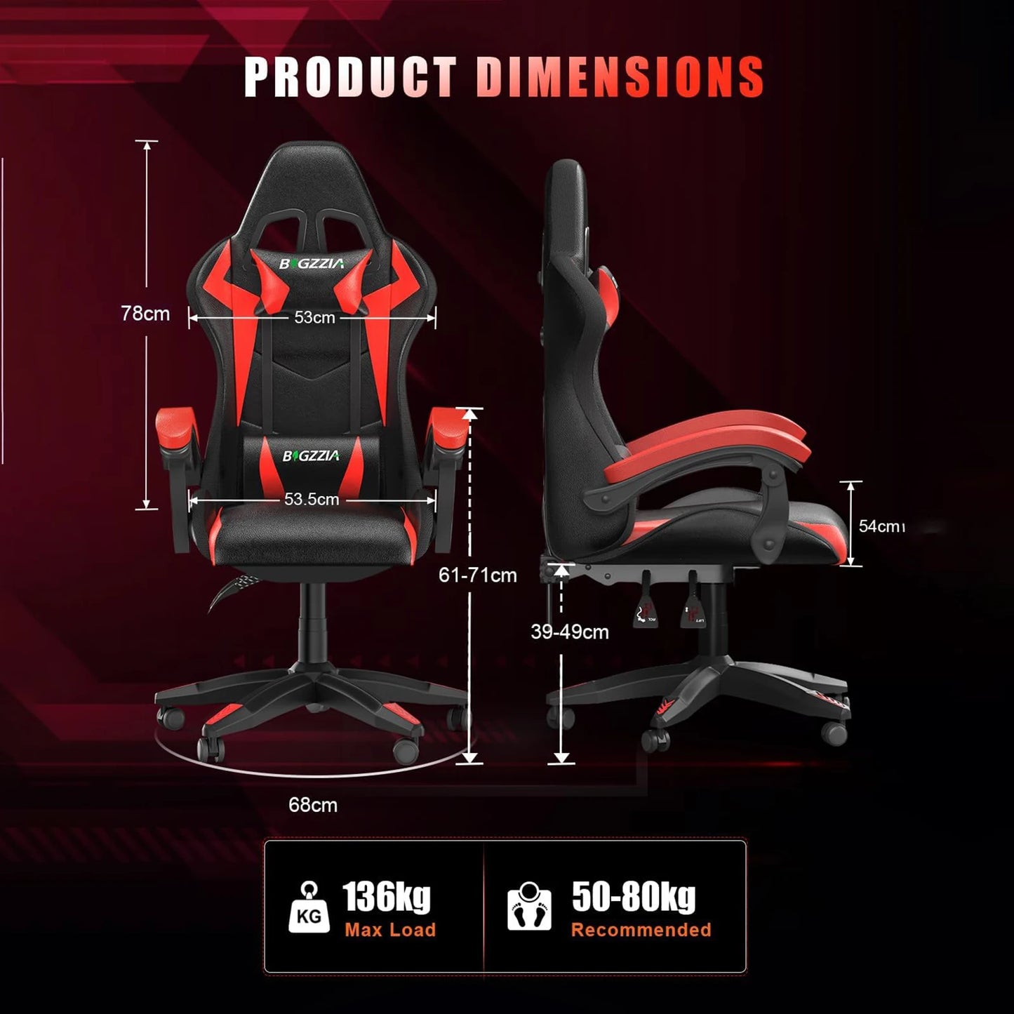 Silla Gamer RGB Ergonomica con Luz LED y Reclinable