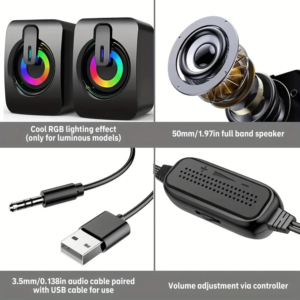 Altavoces gaming con luces LED