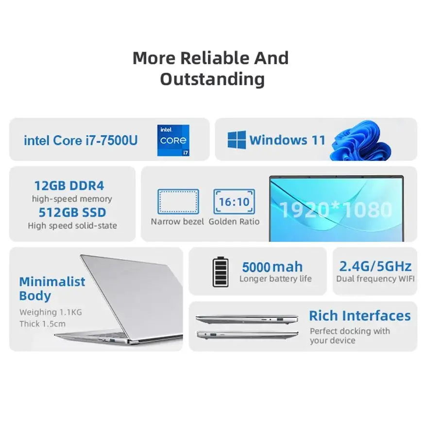 XIAORAN Pro 14.1 i7 12GB SSD 2TB portátil