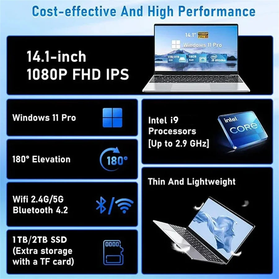 Portátil Gamer i9 14 SSD 2TB Windows 11